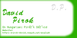 david pirok business card